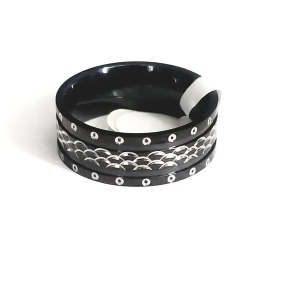 316L stainless steel‎ hypoallergenic tarnish resistant band Mens ring size 9